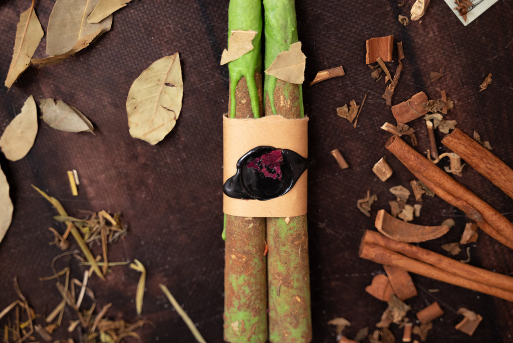 Money Spell Taper Candles